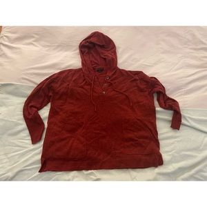 J. Crew Size S Burnt Orange Italian Cashmere Hoodie with Buttons